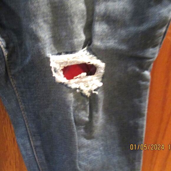 M Jeans, Ripped Style with Plaid Underlay – Small Short - Picture 2 of 5